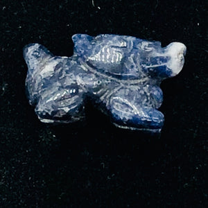 Wild Sodalite Hand Carved Winged Dragon Figurine | 21x14x9mm | Blue white