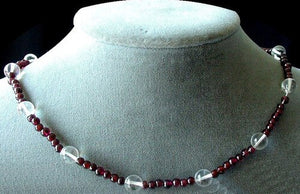Garnet and Quartz Necklace Solid Sterling Silver Clasp 200022 - PremiumBead Alternate Image 2