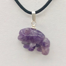 Load image into Gallery viewer, Amethyst Hand Carved Bison / Buffalo Sterling Silver 1&quot; Long Pendant 509277AMS - PremiumBead Alternate Image 7
