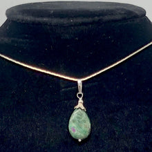 Load image into Gallery viewer, Rare Ruby Fuchsite Teardrop Shaped Sterling Silver Pendant | 1 1/4&quot; Long
