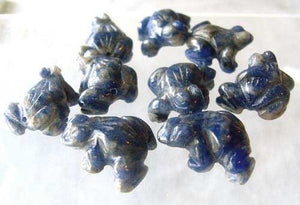 Ribbit 2 Realistic Carved Sodalite Frog Beads | 20x18x9.5mm | Blue white - PremiumBead Alternate Image 2