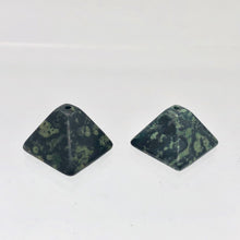 Load image into Gallery viewer, Shine 2 Hand Carved Kambaba Jasper Pyramid Beads, 16x16x11mm, Green 9289KJ - PremiumBead Primary Image 1
