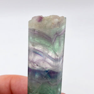 Fluorite Rainbow Crystal with Natural End |2.75x.88x.5"|Green Blue Purple| 1444Q - PremiumBead Alternate Image 2