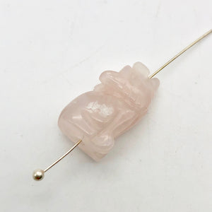 Hand Carved Pink Rose Quartz Wolf/Coyote Figurine | 21x11x8mm | Pink - PremiumBead Alternate Image 6