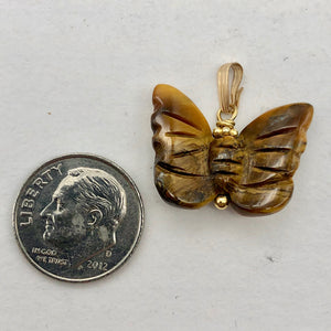 Tiger Eye Butterfly Pendant Necklace|Semi Precious Stone Jewelry |14k gf Pendant - PremiumBead Alternate Image 8