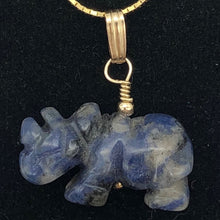 Load image into Gallery viewer, Sodalite Rhinoceros Pendant Necklace|Semi Precious Stone Jewelry|14k gf Pendant - PremiumBead Alternate Image 2
