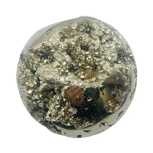 Pyrite Scry Crystal Round | Golden | 1 Sphere | 39mm | 118g |