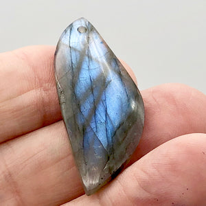 Spectrolite Labradorite Pendant Bead | 1.75x.63x.5" | Blue Gold Gray | 1 Bead(s)