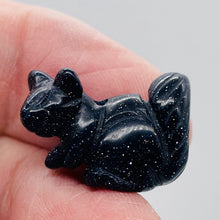 Load image into Gallery viewer, Just Nuts 2 Blue Goldstone Squirrel Animal Beads | 22x15x10mm | Blue Black
