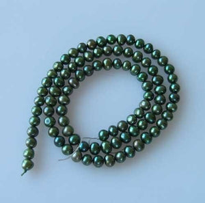 4-5mm Forest Green Freshwater Pearl 16" Strand 109959 - PremiumBead Primary Image 1