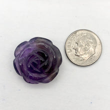 Load image into Gallery viewer, Amethyst Carved Rose Worry-stone Figurine | 20x6mm | Purple - PremiumBead Alternate Image 2
