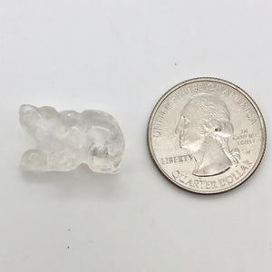 Quartz Hand Carved Bear Figurine/Worry bead | 13x18x9mm | Clear - PremiumBead Alternate Image 4