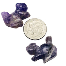 Load image into Gallery viewer, Just Nuts! 2 Amethyst Carved Squirrel Beads | 22x15x10mm | Purple
