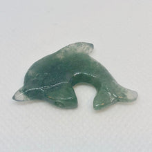 Load image into Gallery viewer, Carved Moss Agate Jumping Dolphin Bead | 35x25x5mm | Green - PremiumBead Primary Image 1
