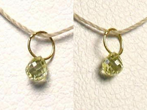 1 Natural Canary 3x2.5x2mm Diamond 18K Gold Pendant .22cts 8798M - PremiumBead Primary Image 1