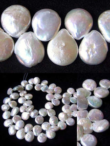 3 top Drilled Freshwater Coin Briolette Pearls Vibrant White 8320 - PremiumBead Alternate Image 3