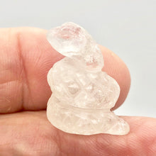 Load image into Gallery viewer, Adorable Clear Quartz Snake Figurine Worry-stone | 20x11x7mm | Clear - PremiumBead Alternate Image 2
