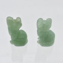 Load image into Gallery viewer, Adorable! 2 Aventurine Sitting Carved Cat Beads | 21x12x8mm | Green - PremiumBead Alternate Image 6
