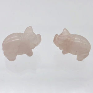 Oink 2 Carved Rose Quartz Pig Beads | 21x13x9.5mm | Pink - PremiumBead Alternate Image 2