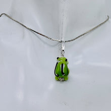 Load image into Gallery viewer, Lampwork Frog Sterling Silver Frog | 1&quot; Long | Pastel Green | 1 Pendant |
