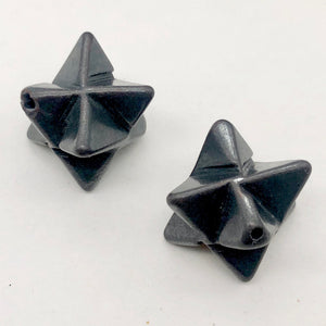 Kabbalah Carved Hematite Star Figurine | 25x15x15mm | Black