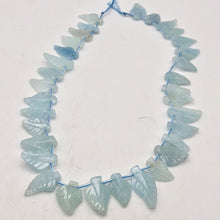 Load image into Gallery viewer, Natural Aquamarine Leaf Strand | 17x12x3 to 22x12x5mm | Blue | Leaf | 33 beads | - PremiumBead Alternate Image 2
