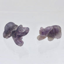 Load image into Gallery viewer, 2 Hand Carved Natural Amethyst Bear Beads | 22x12.5x9.5mm | Purple some w/white - PremiumBead Primary Image 1
