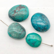 Load image into Gallery viewer, Turquoise Nugget | 22x19x12 to 16x15x7mm | Blue | 4 Beads
