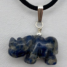 Load image into Gallery viewer, Sodalite Rhinoceros Pendant Necklace|Semi Precious Stone Jewelry|Silver Pendant - PremiumBead Primary Image 1
