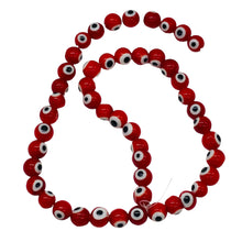 Load image into Gallery viewer, Lampwork Glass Eye 14&quot; Strand Round | 8 mm | Red | 46 Beads |

