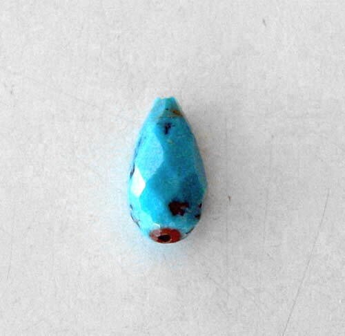 2 Beads of Faceted Teardrop Natural Kingman #1 American Blue Turquoise 7404B - PremiumBead Primary Image 1