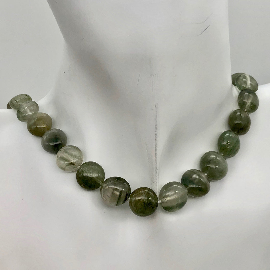 Natural graduated Green Rutilated Quartz bead strand - PremiumBead Primary Image 1