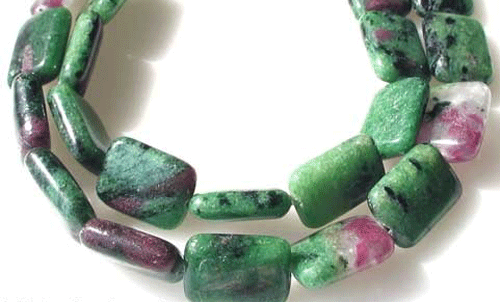 Magical Ruby Zoisite 14x10mm Rectangle Bead Strand 109561 - PremiumBead Primary Image 1