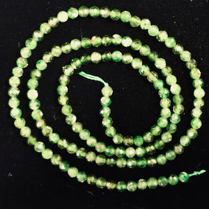 Chrome Diopside Faceted 15 Bead Parcel Round | 3 mm | Green | 15 Beads |