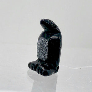 Hand-Carved Obsidian Penguin Bead Figurine! | 21.5x12.5x11mm | Black/White - PremiumBead Alternate Image 2