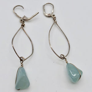 Designer Aquamarine & Sterling Silver Drop Earrings 7103E - PremiumBead Alternate Image 3