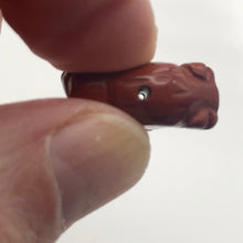 Load image into Gallery viewer, Abundance 2 Brecciated Jasper Hand Carved Bison / Buffalo Beads | 21x14x8mm | Red - PremiumBead Alternate Image 5

