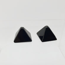 Load image into Gallery viewer, Shine 2 Hand Carved Obsidian Pyramid Beads, 17x17x16mm, Black 9289ON - PremiumBead Primary Image 1
