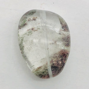 Lodalite Quartz Oval Pendant Figurine Bead | Clear Included|1 Bead| 32x23x14 mm|