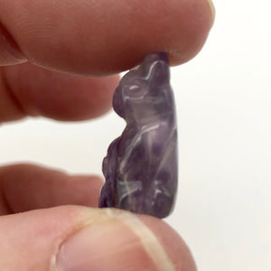 Adorable! Amethyst Sitting Carved Cat Figurine | 21x14x10mm | Purple - PremiumBead Alternate Image 2