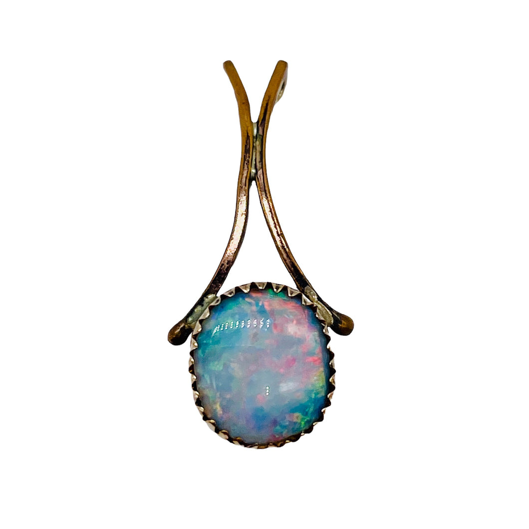 Opal 14K Gold Filled Oval Pendant | 1
