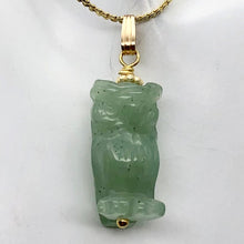 Load image into Gallery viewer, Aventurine Owl Pendant Necklace | Semi Precious Stone Jewelry | 14k gf Pendant - PremiumBead Primary Image 1
