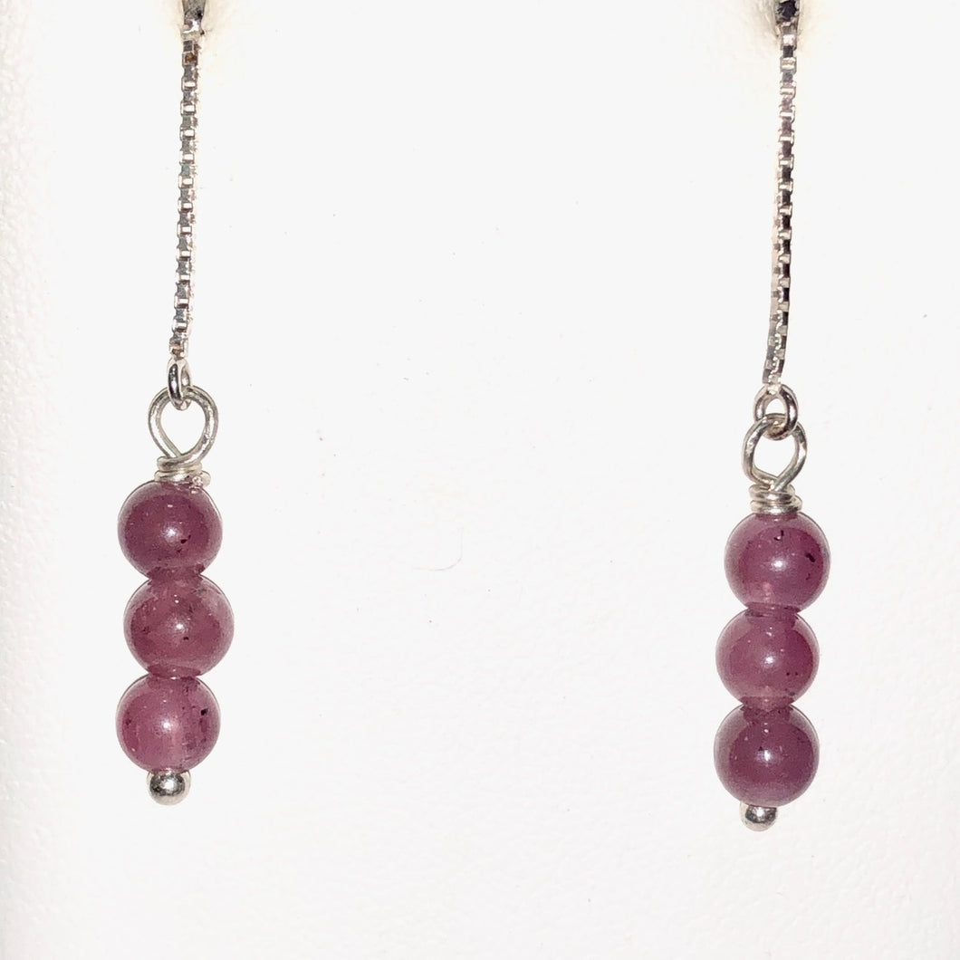Pink Sapphire & Silver Threader Earrings 310709 - PremiumBead Primary Image 1