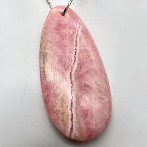 Natural Lacy Pink Rhodochrosite Pendant Bead | 60x30mm| Pink | Teardrop | 1 Bd | - PremiumBead Primary Image 1