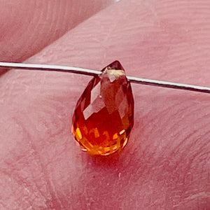 Sapphire, Faceted Padparadscha .6ct Briolette | 5.7x3.5mm | Orange | 1 Bead |
