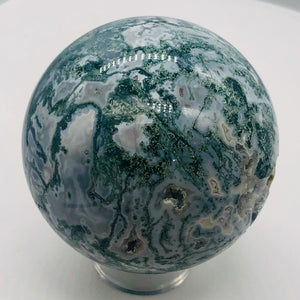 Moss Agate Scry Sphere Round | 3" | Green/White | 1 Sphere |