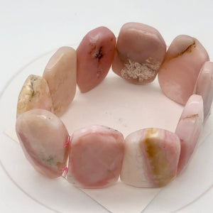 Pin Cushion Faceted Peruvian Opal Stretchy Bracelet | 7" | Pink | 9 beads | - PremiumBead Alternate Image 3