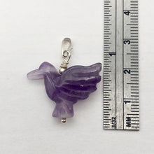 Load image into Gallery viewer, Carved Amethyst Dove Bird Sterling SilverPendant | 1.5 inches (Long) | Purple | - PremiumBead Alternate Image 6
