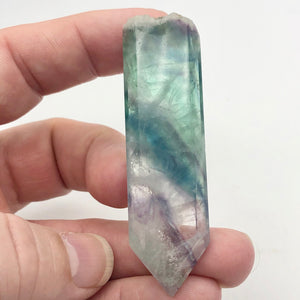 Fluorite Rainbow Crystal with Natural End |3.0x.94x.5"|Green,Blue, Purple| 1444R - PremiumBead Alternate Image 3