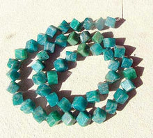 Load image into Gallery viewer, Vivid Natural Untreated Amazonite 7x6mm Diagonal Cube Bead Strand107396 - PremiumBead Primary Image 1

